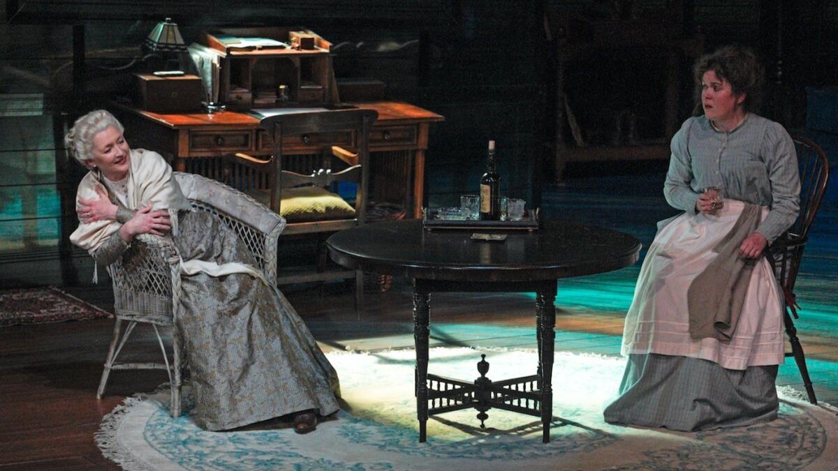 Lesley Manville and Jessica Regan perform during "A Long Day's Journey Into Night."