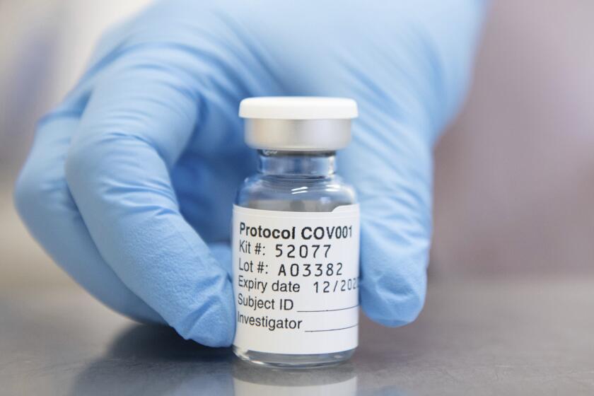 A vial of coronavirus vaccine developed by AstraZeneca and Oxford University