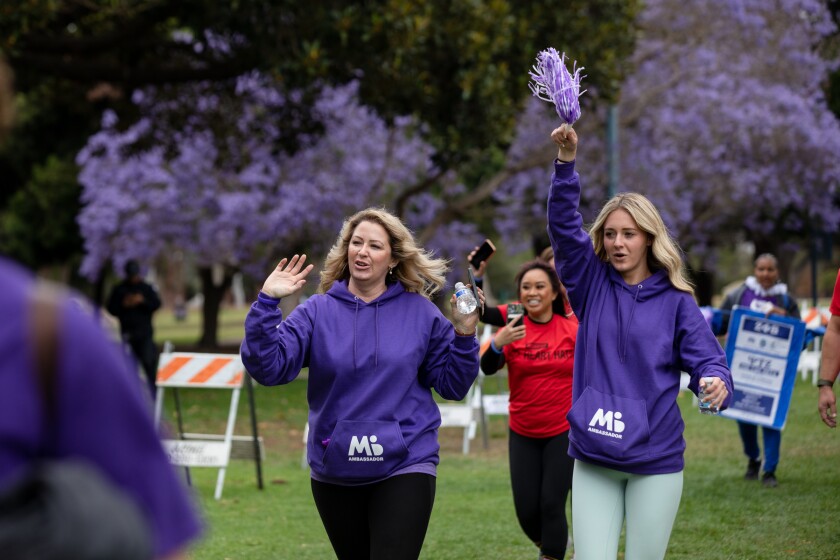 Liz Schmierer and her 18-year-old daughter, Emily, at the March for Babies walk at Balboa Park. 