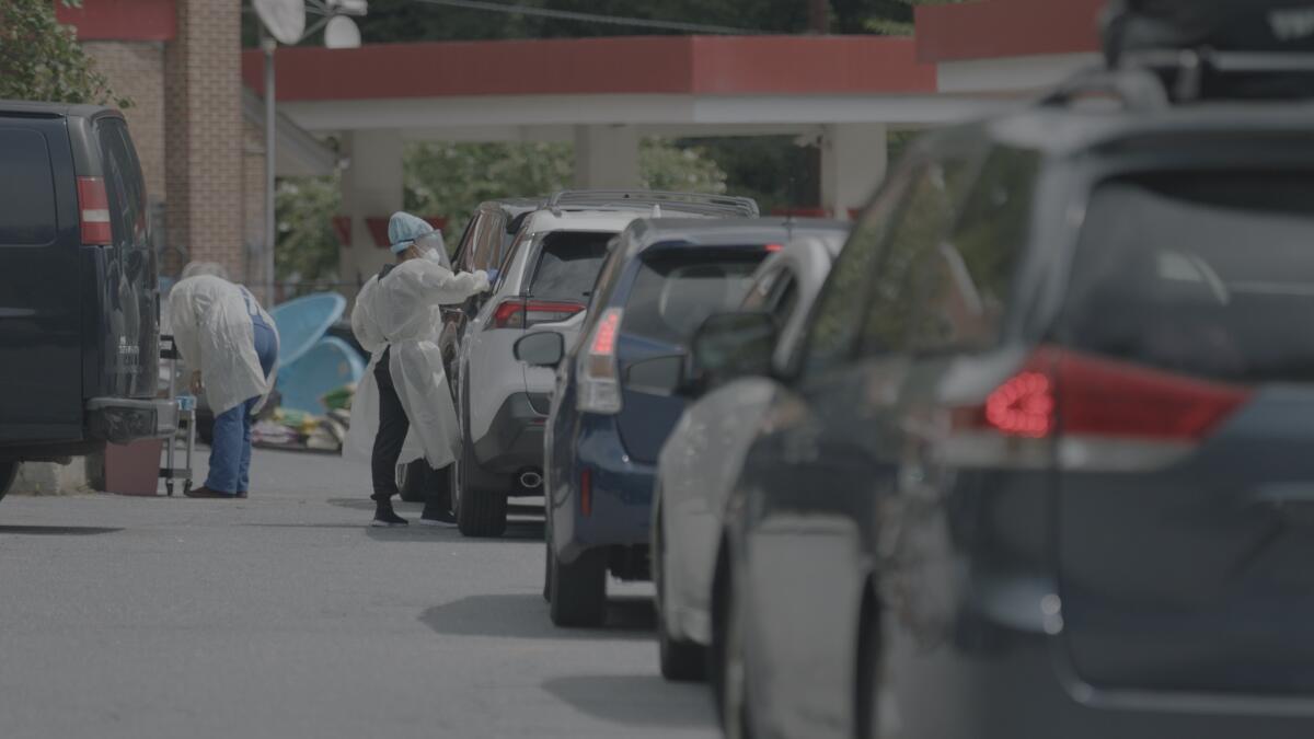 A scene from the documentary "Totally Under Control."