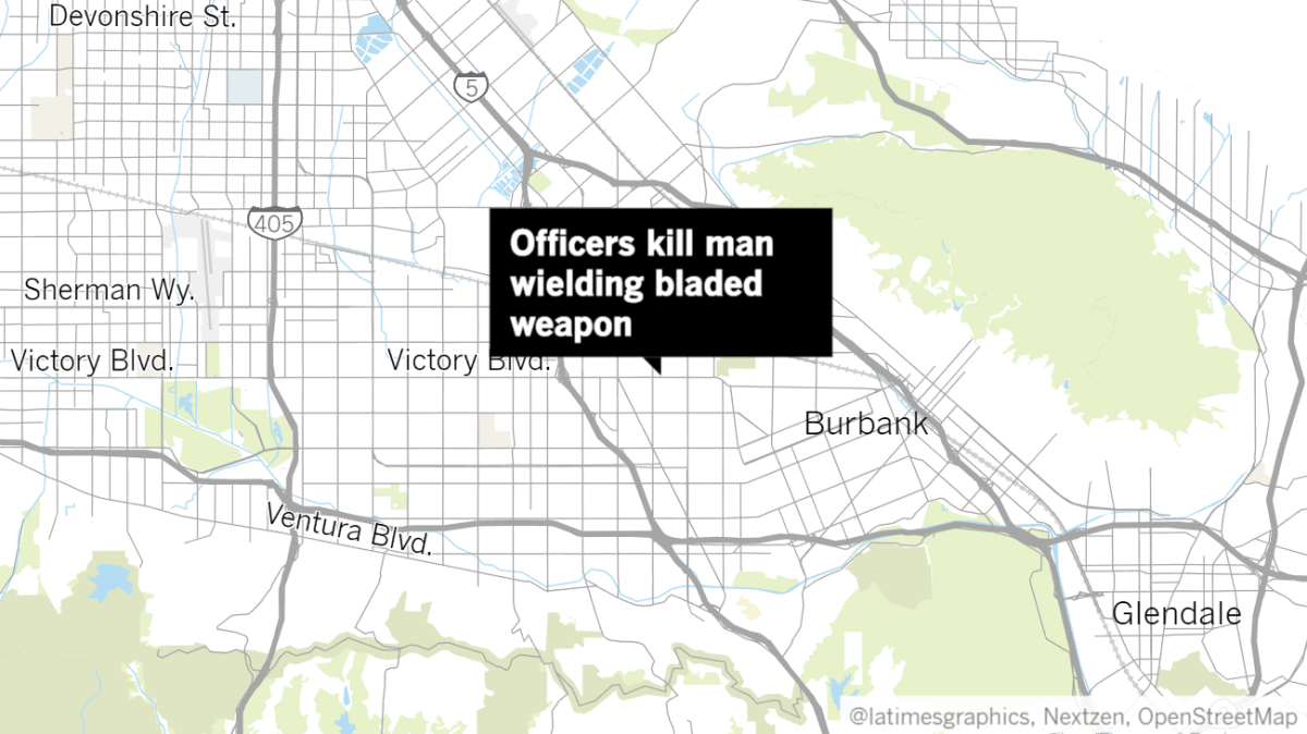 Officers kill man wielding bladed weapon in North Hollywood.