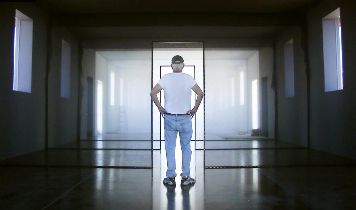 Robert Irwin stretched translucent scrim panels inside rooms to disperse light.