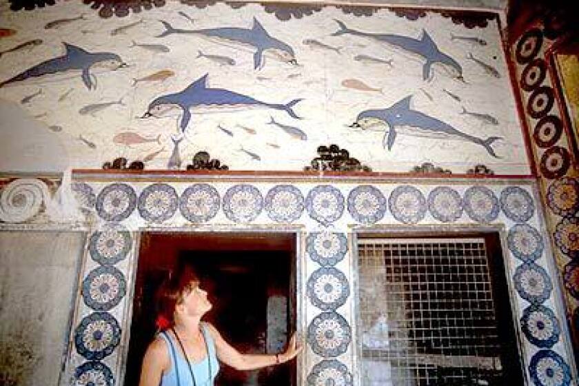 A dolphin fresco in the Palace of Knossos illustrates the fondness for the sea that ancient Cretans shared with their modern counterparts.