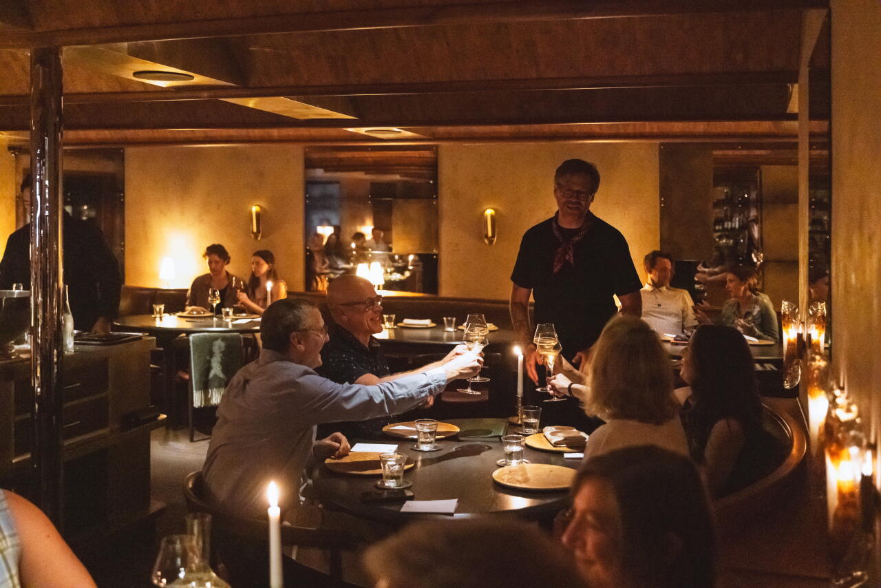 Chef Marcus Jernmark in the dining room at his Beverly Hills restaurant, Lielle