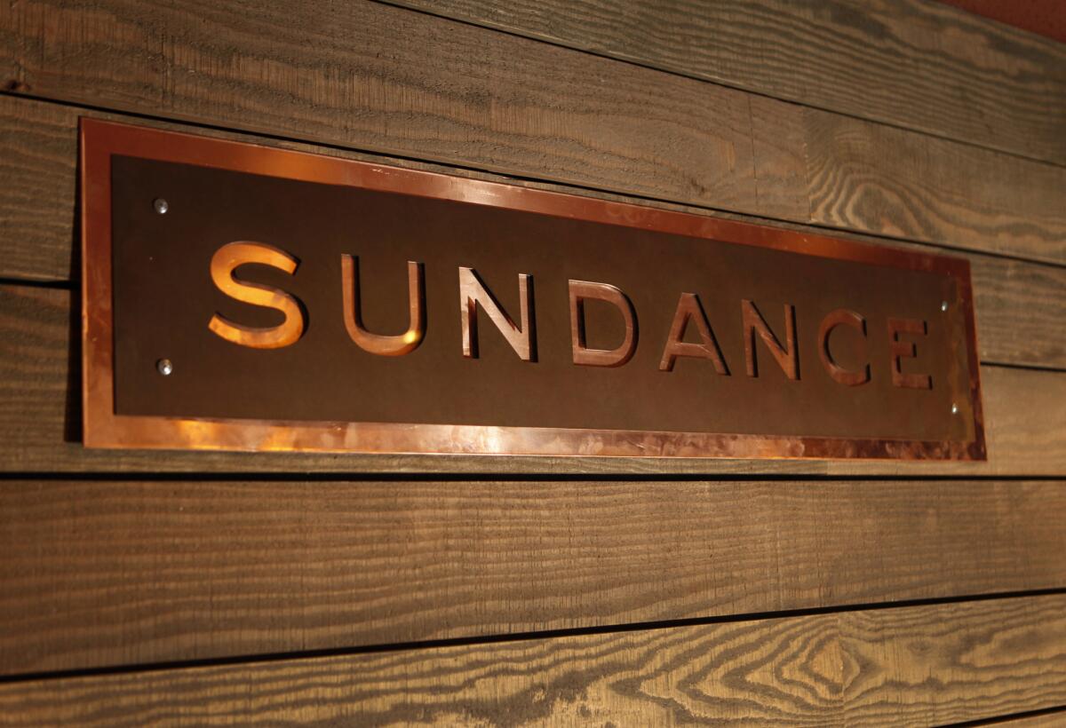 A sign inside the Sundance Cinemas located at 8000 Sunset Boulevard in West Hollywood, Calif.