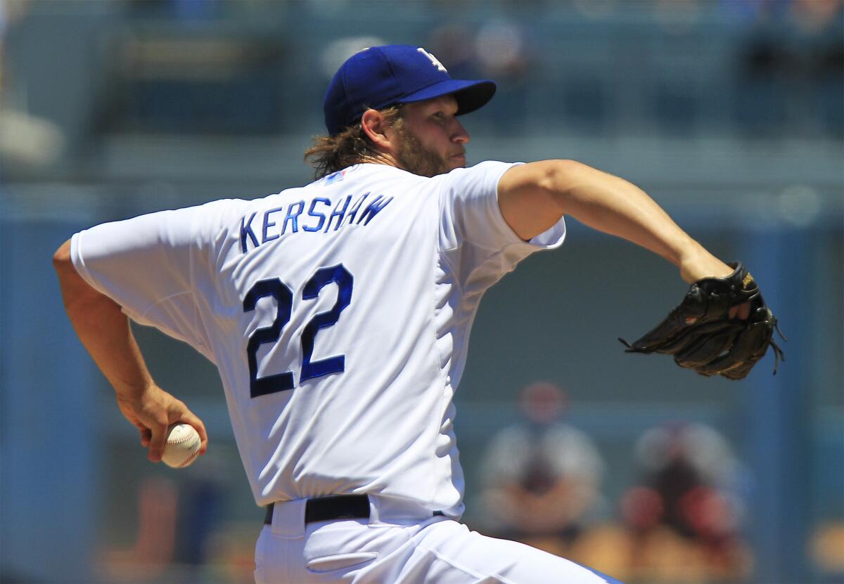 Dodgers pitcher Clayton Kershaw ranks third in Major League Baseball jersey sales.