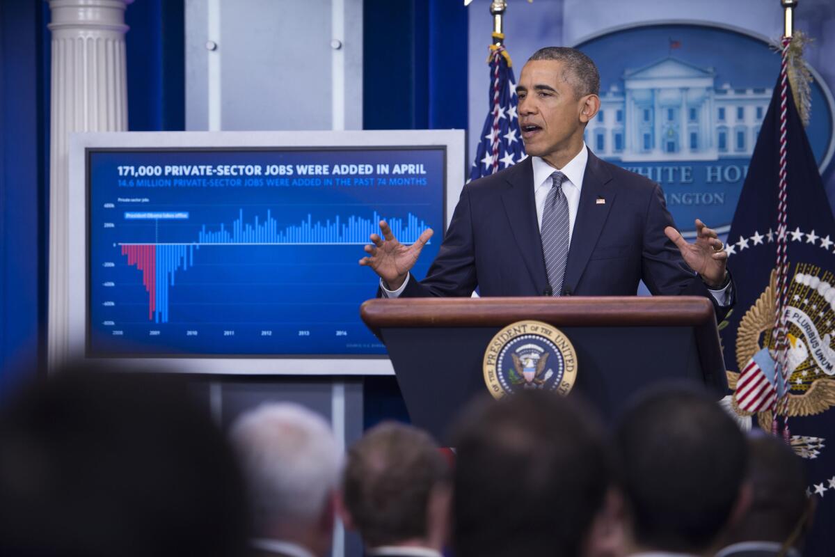 President Obama speaks Friday in the White House briefing room.