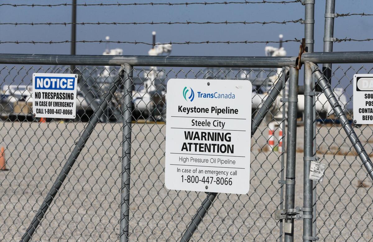 The Obama administration will deny the federal permit for the controversial Keystone XL pipeline, officials say. Above, a pumping station in Steele City, Neb., where the pipeline would connect.
