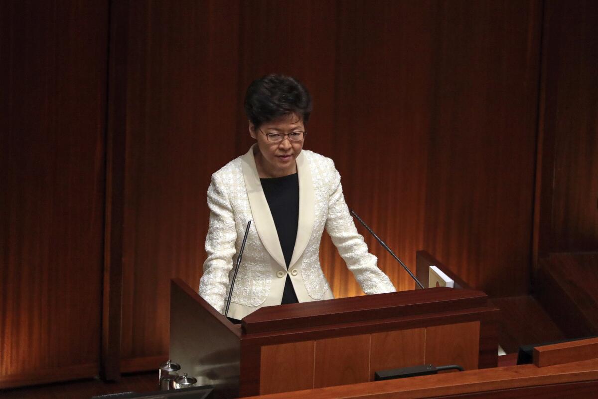 Hong Kong Chief Executive Carrie Lam