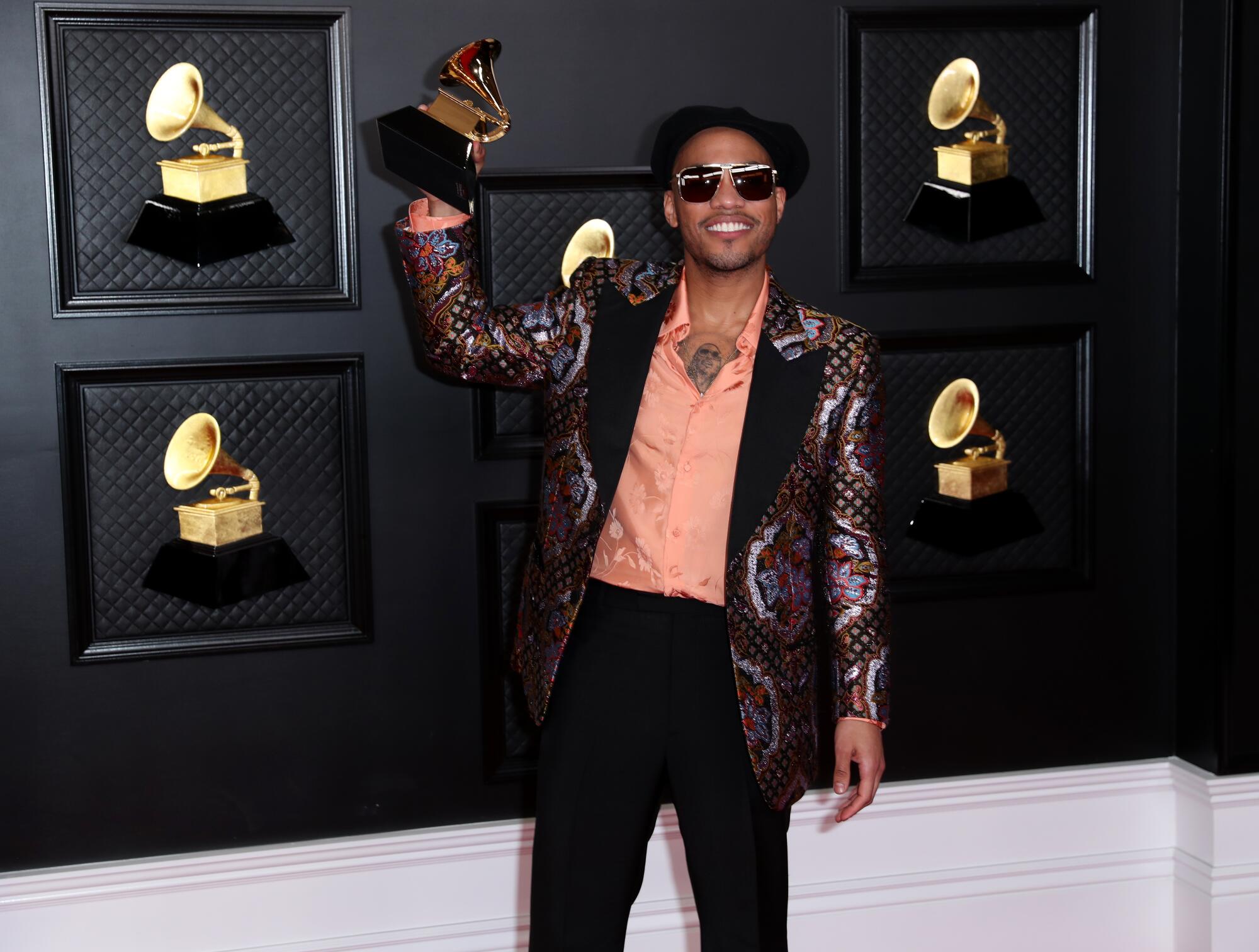 Anderson.Paak with his Grammy 