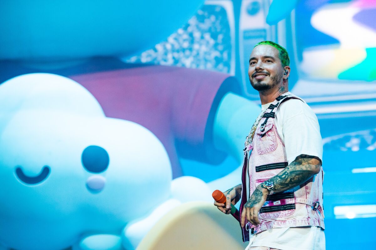 A photo of J Balvin at the 2019 Coachella Valley Music and Arts Festival Weekend 2, Day 2
