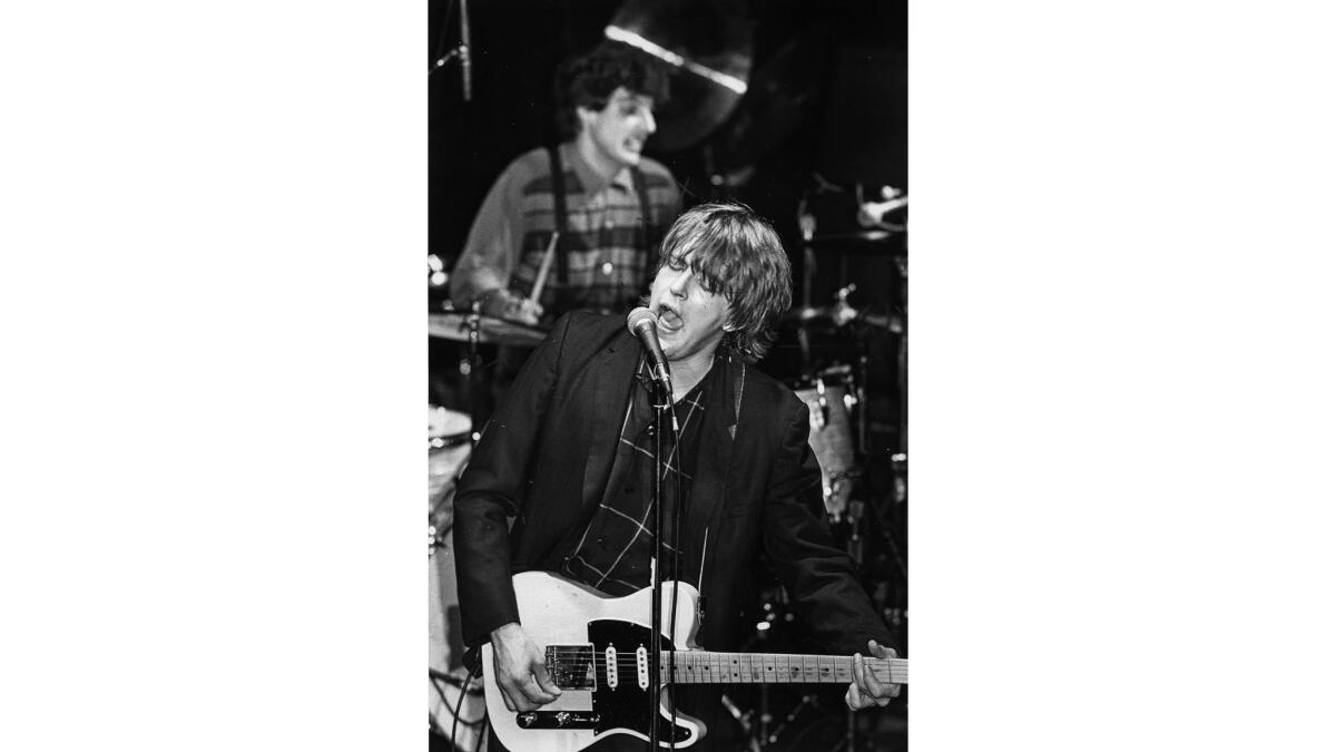 Sept. 19, 1982: Peter Case, lead singer for the Plimsouls, performs at the Whisky a Go Go.