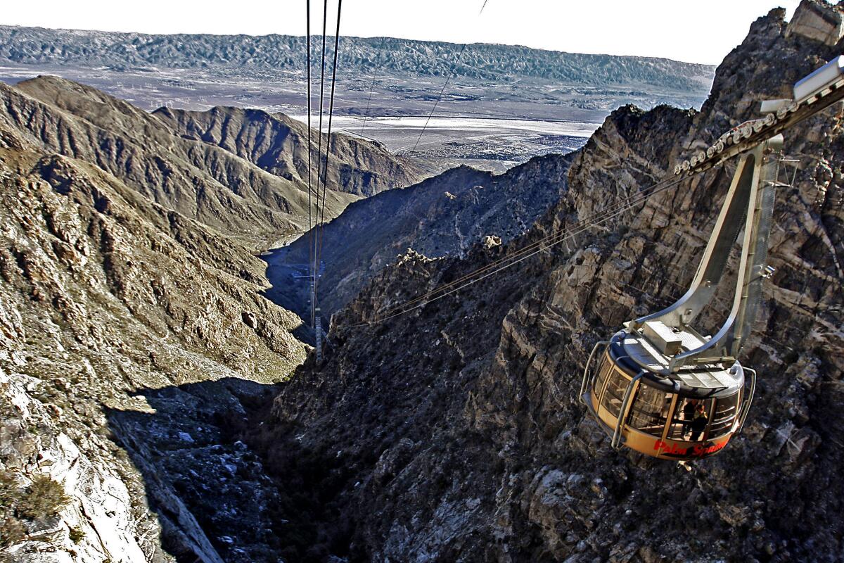 The Palm Springs Aerial Tramway over Mount San Jacinto State Park.