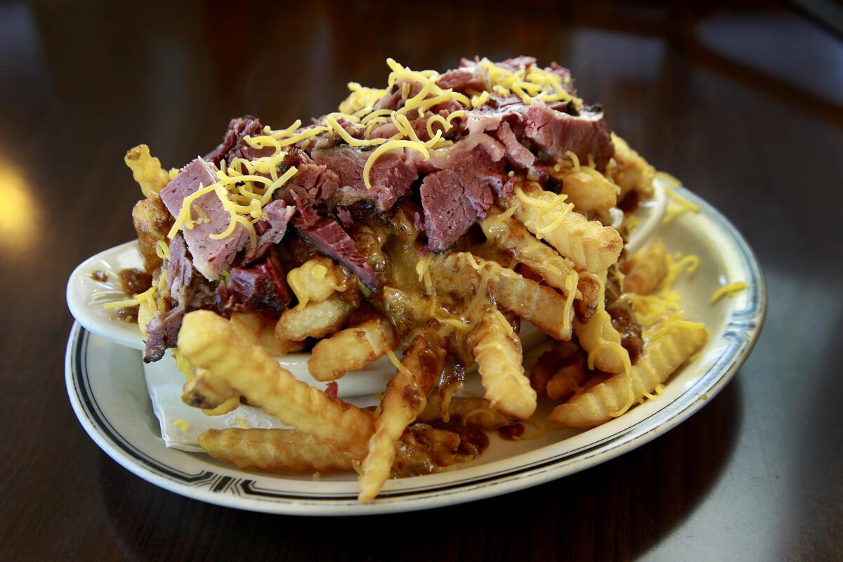 Pastrami chili cheese fries is on Langer's menu.