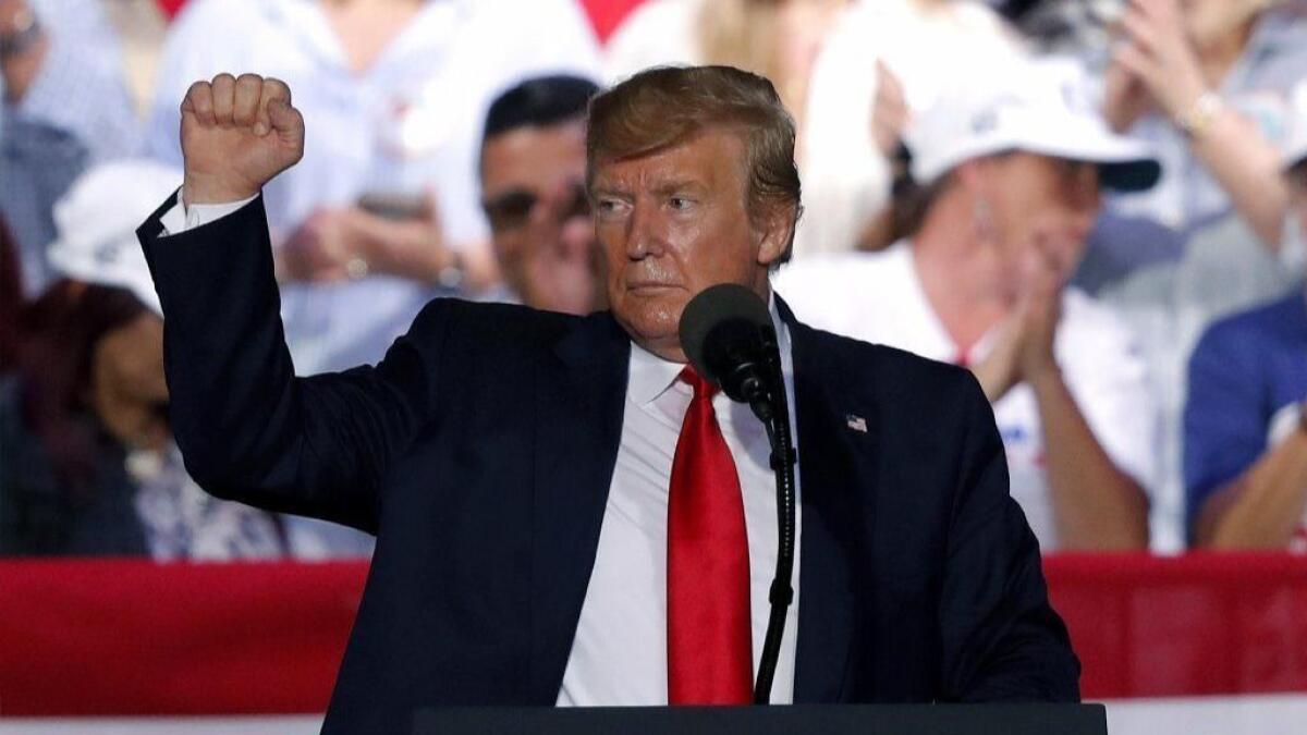 President Trump at a rally in Panama City Beach, Fla., on May 8.