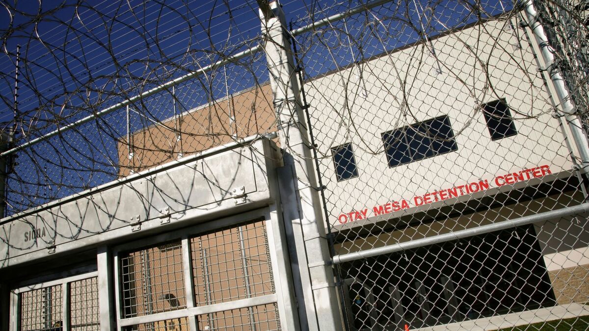 The entrance to Otay Mesa Detention Center