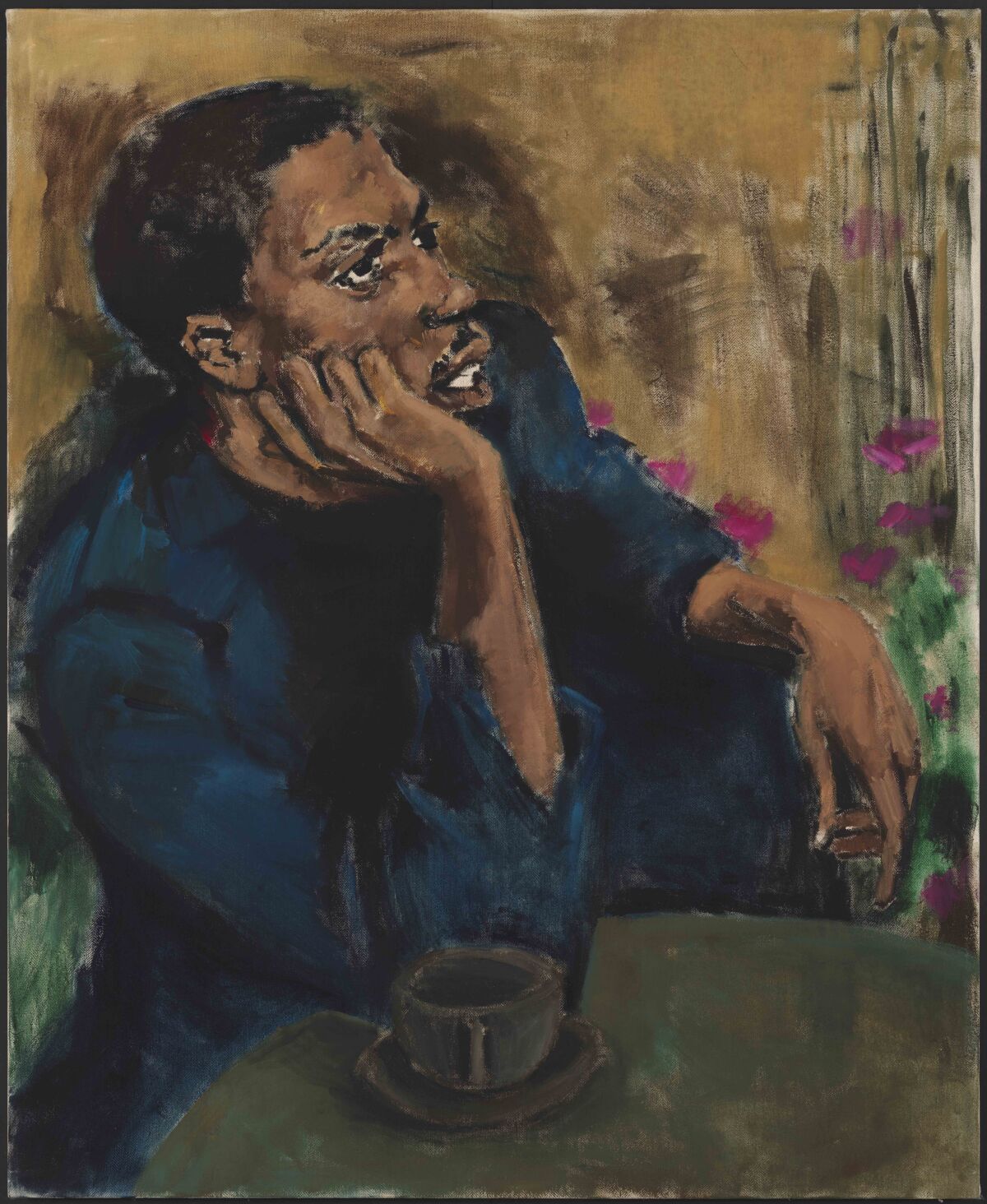 Lynette Yiadom-Boakye, "Brothers to a Garden," 2017, oil on linen