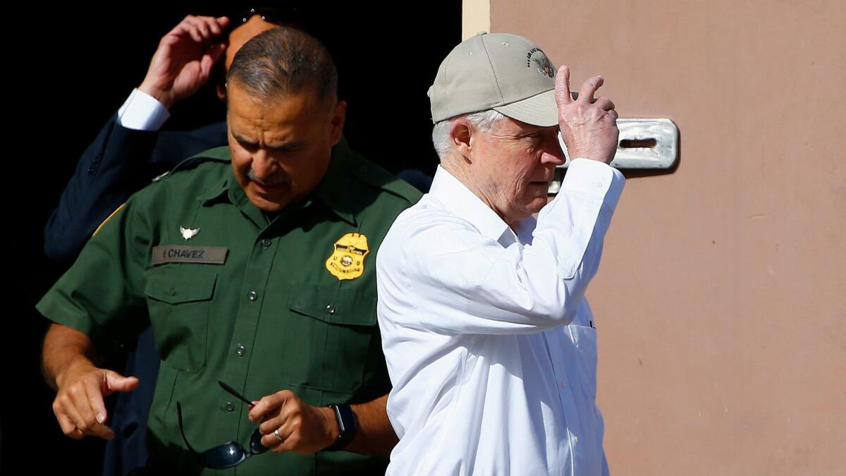 Atty. Gen. Jeff Sessions tours the U.S.-Mexico border in Nogales, Ariz.