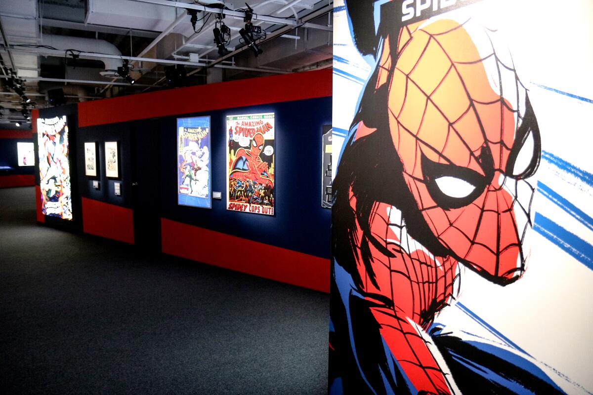 Comic image of Spider-Man on a wall 