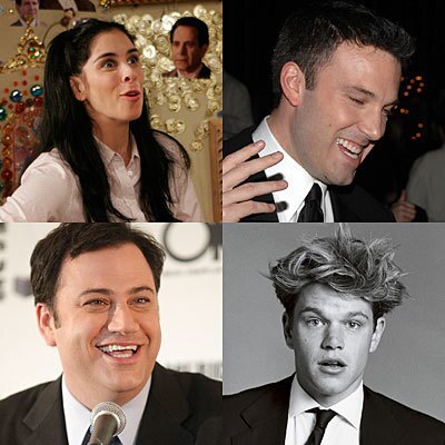 By Denise Martin, Stephanie Lysaght, Jevon Phillips, Patrick Kevin Day, Todd Martens and Lora Victorio Best: Sarah Silverman lands Matt Damon; Jimmy Kimmel retaliates In late January, Sarah Silverman made a joke video for then-boyfriend Jimmy Kimmel, informing him (in no uncertain terms) that she was having an intimate relationship with actor Matt Damon. Funnyman Kimmel then shot back with a little video valentine of his own, in which he informed Silverman that he too was having an affair. With Ben Affleck.