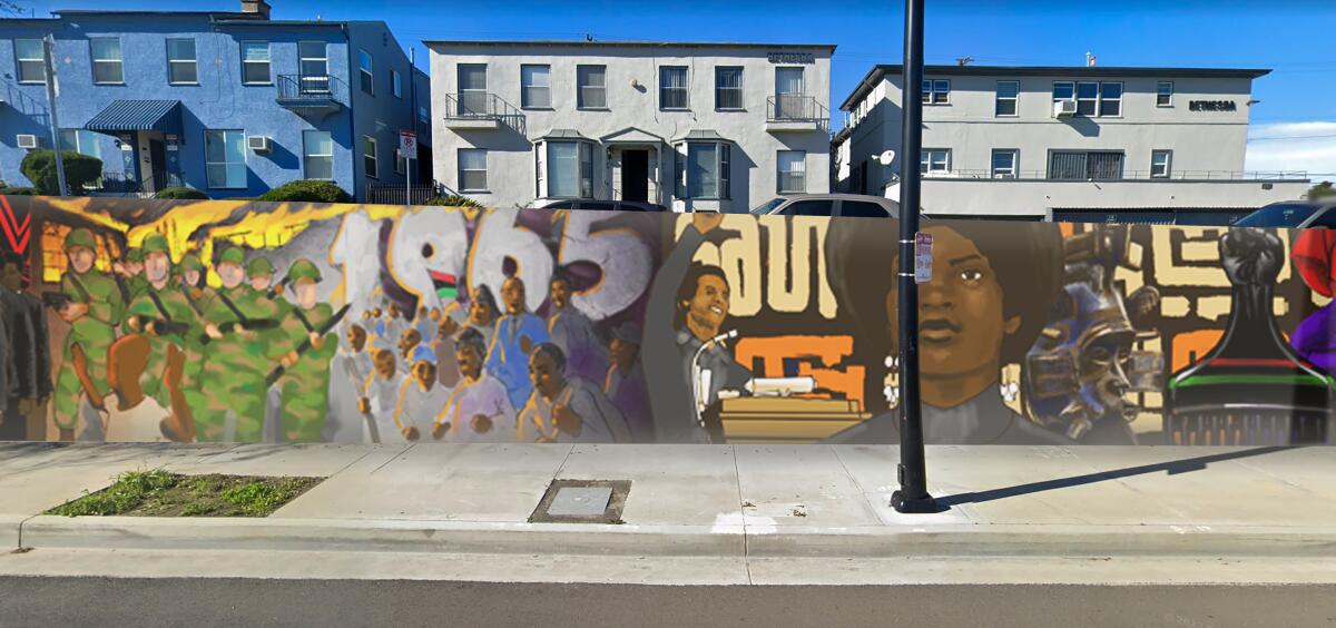 Rendering of the RTN Crew’s new mural for the Crenshaw Wall.