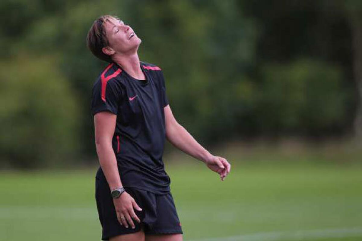 Abby Wambach during a training session for the Olympics.