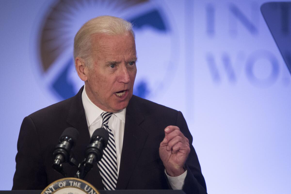 Vice President Joe Biden, shown at a Washington forum in March, has visited some of America's top medical centers as part of his "moonshot" to cure cancer.