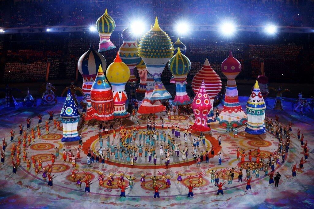 Colorful scene to open the Olympics