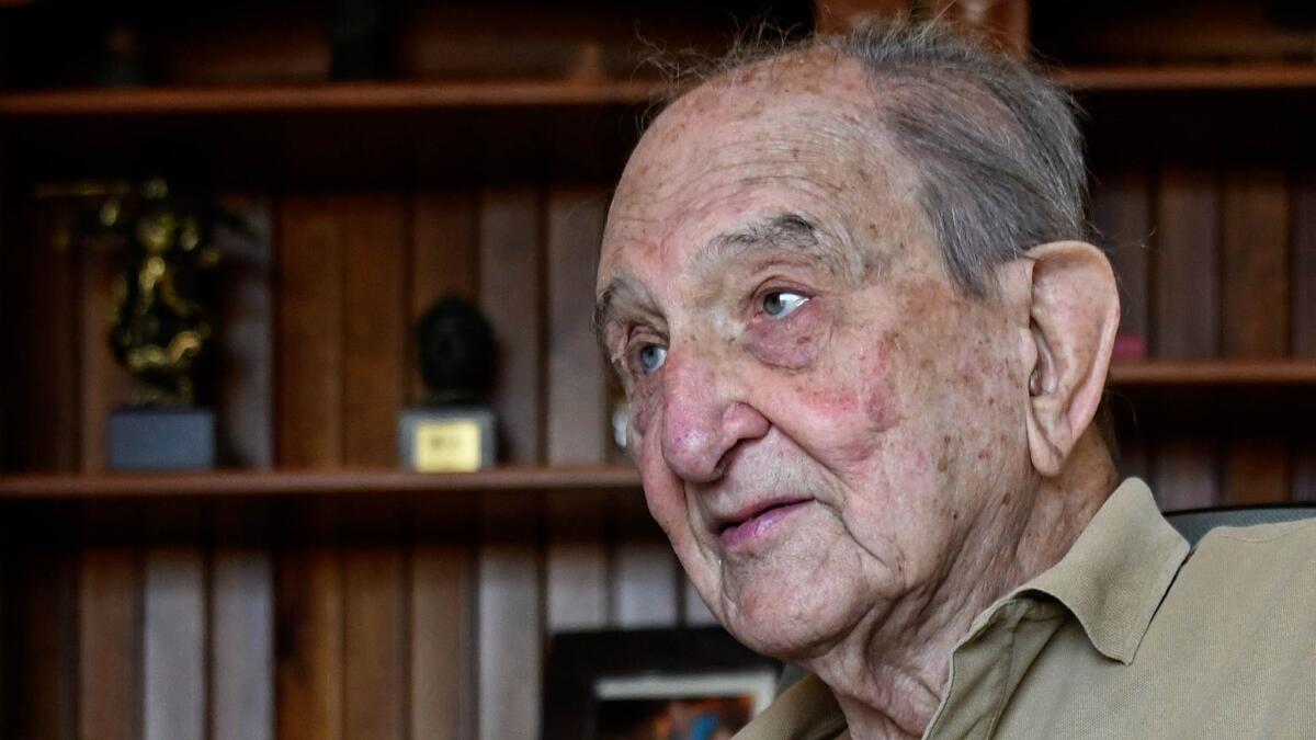 Nicolas Sanchez-Albornoz, a former prisoner of the Franco dictatorship, is shown in his house in Avila, Spain, near Madrid, on July 3.