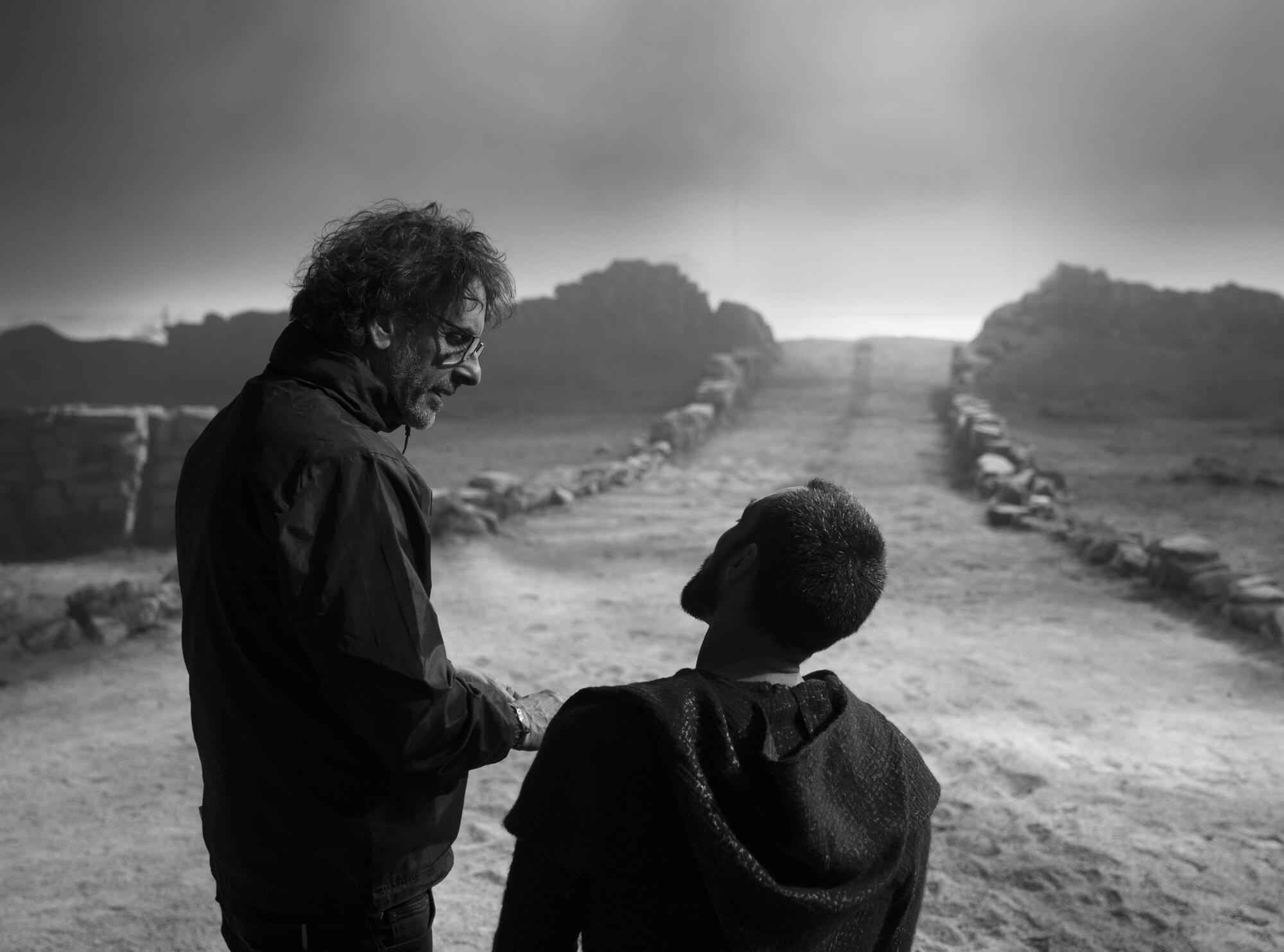 Writer/director Joel Coen behind the scenes of "The Tragedy of Macbeth."