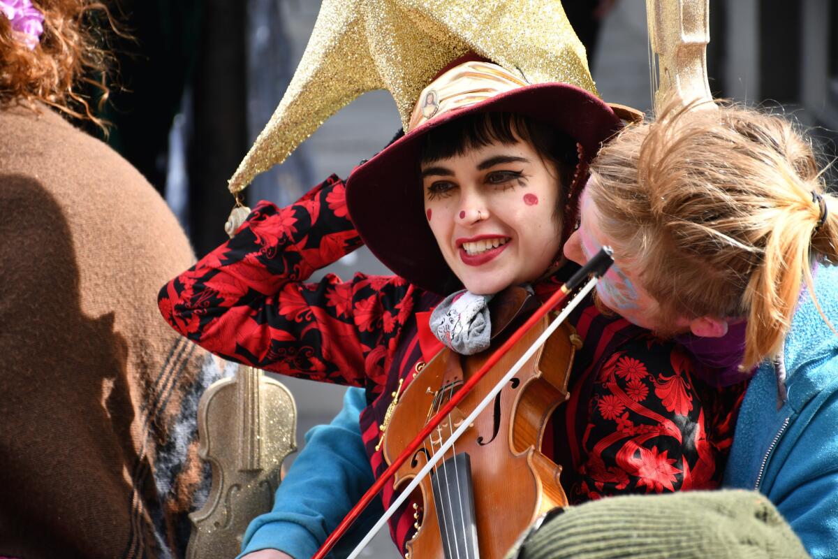 Mardis Gras, Royal Street, New Orleans. (Christopher Reynolds / Los Angeles Times)