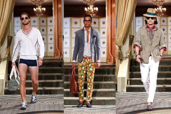Michael Bastian showed a tropical motif with pineapple prints and athletic wear.