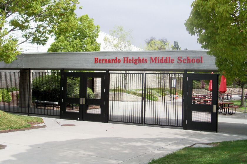 Bernardo Heights Middle School in Rancho Bernardo.