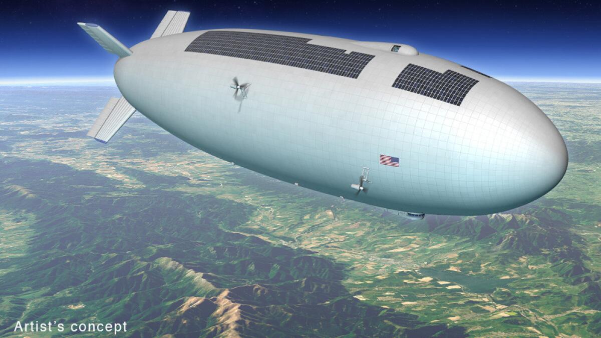 This artist's conception depicts a high-altitude, long-duration airship that could be used for a wide range of purposes, from studying the stars and tracking storms to delivering Wi-Fi to remote areas.