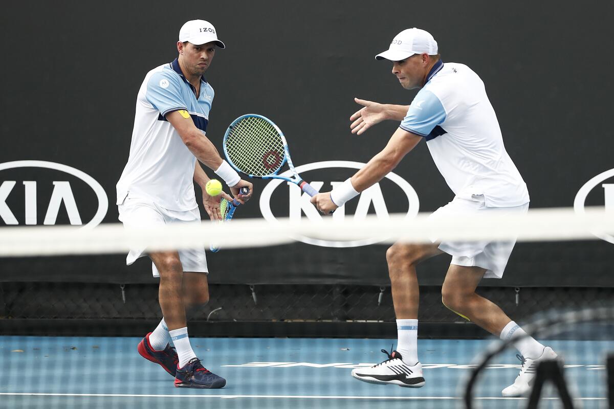 The Bryan brothers at the Australian Open in January.