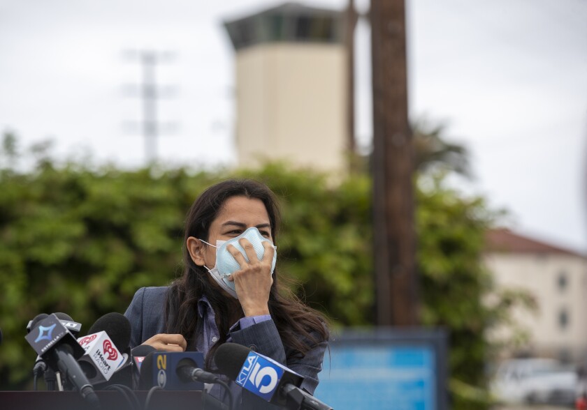 Rep. Nanette Barragán at the Federal Correctional Institution, Terminal Island