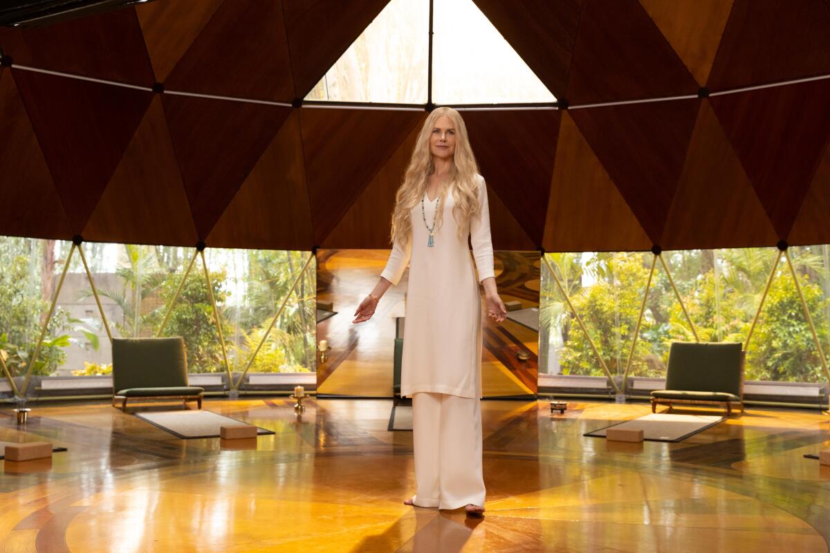 Nicole Kidman stars as a wellness guru in Hulu's "Nine Perfect Strangers."  