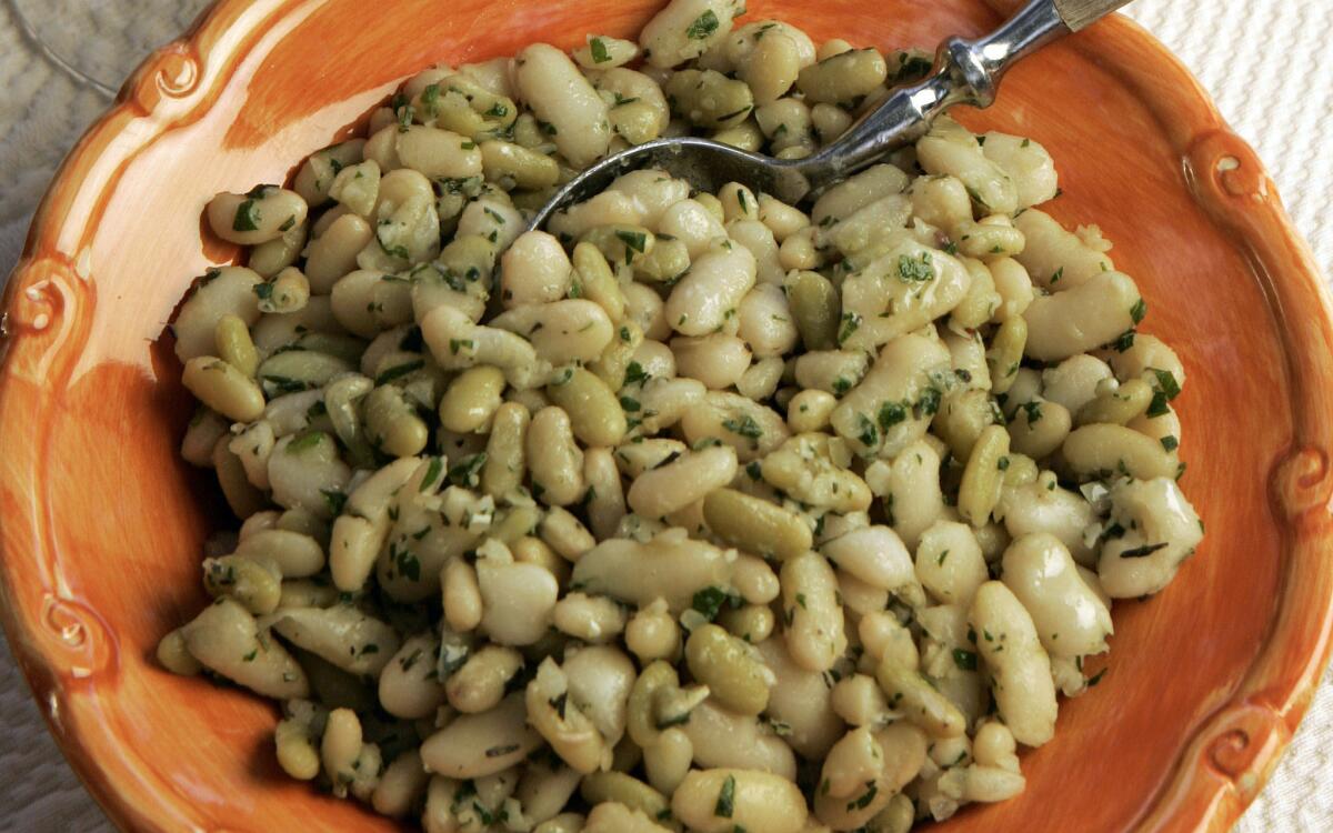 Herbed flageolet and cannellini beans