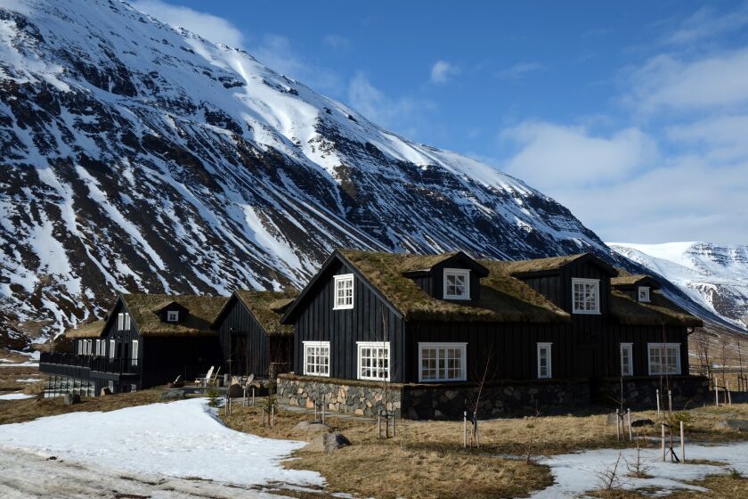 Deplar Farm is a heli-skiing base from March through May. The 13-suite lodge, on a former sheep ranch in the Fljot Valley, is in northern Iceland on the Troll Peninsula.