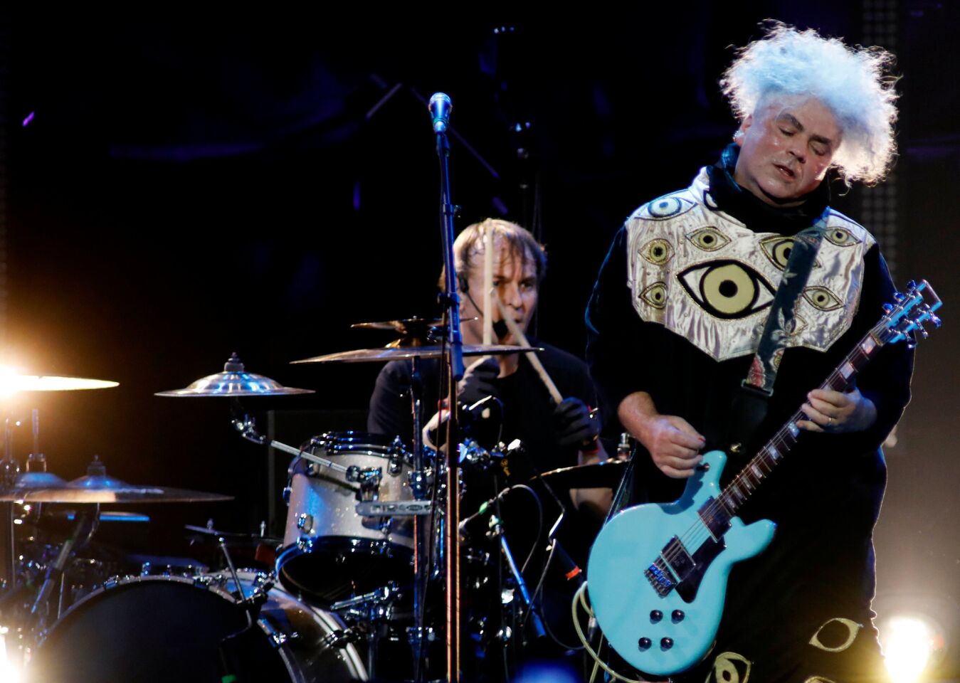 King Buzzo with The Melvins onstage during a tribute concert for the late Chris Cornell at the Forum.