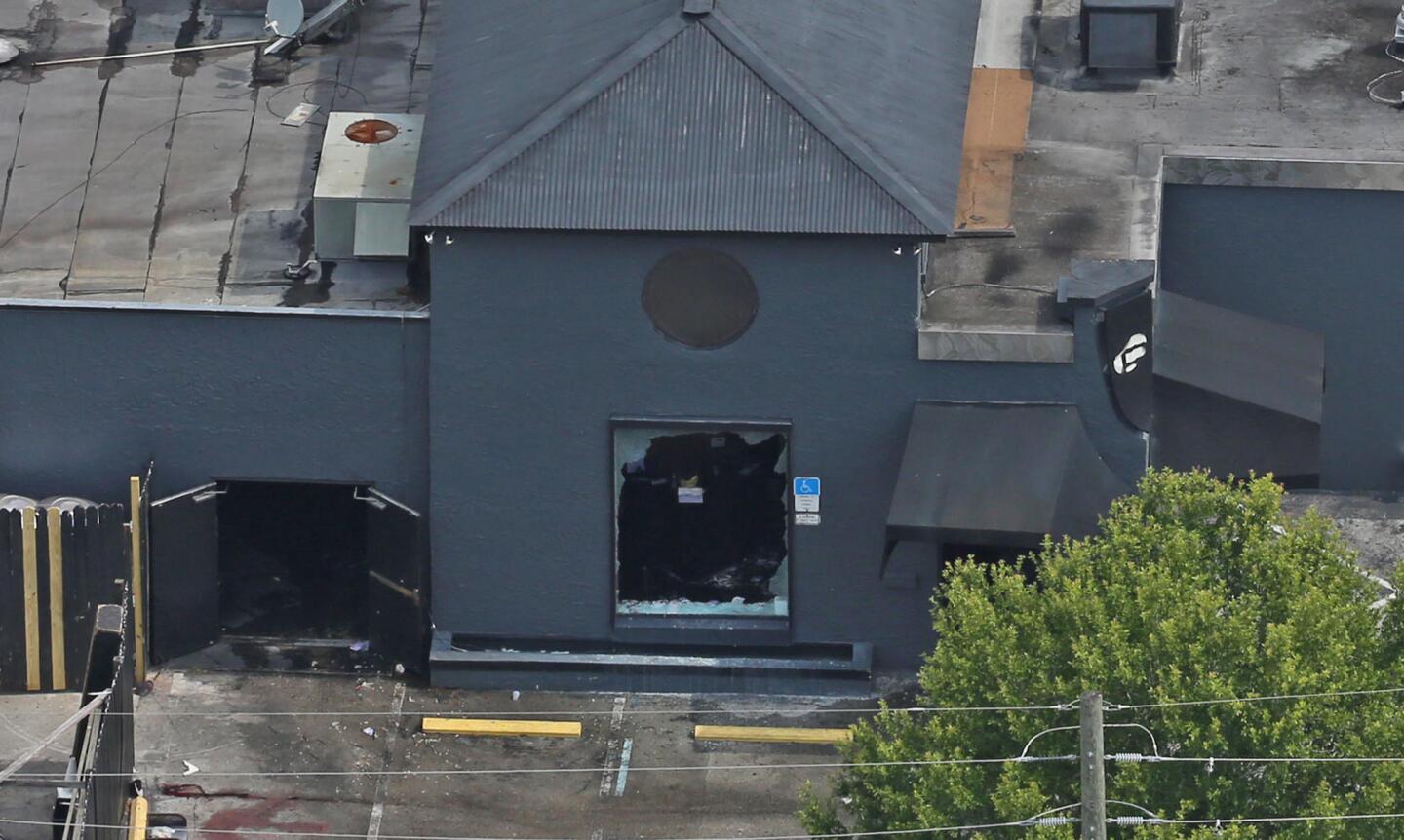 Aerial view of the shooting scene at Pulse nightclub in Orlando, Fla.