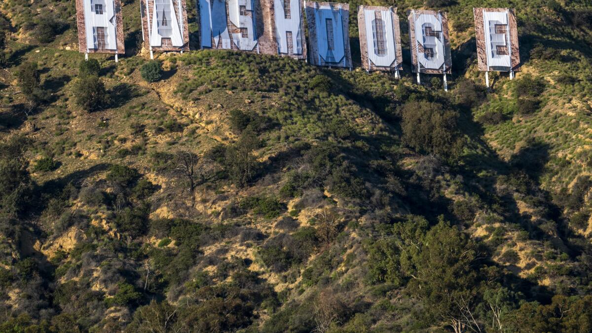 Mayor Garcetti, L.A. Rams Announce Hollywood Sign Installation to