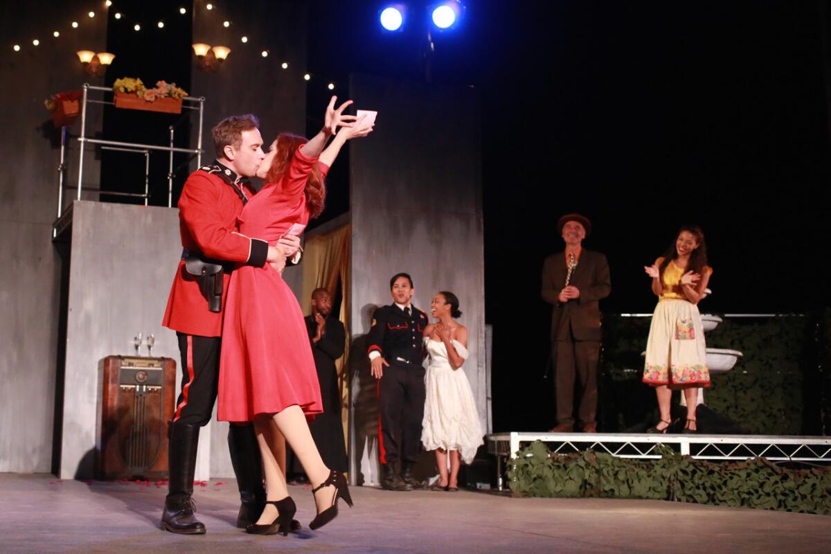 David Melville portrays Benedick and Melissa Chalsma is Beatrice in the Independent Shakespeare Company revival "Much Ado About Nothing" in Griffith Park.