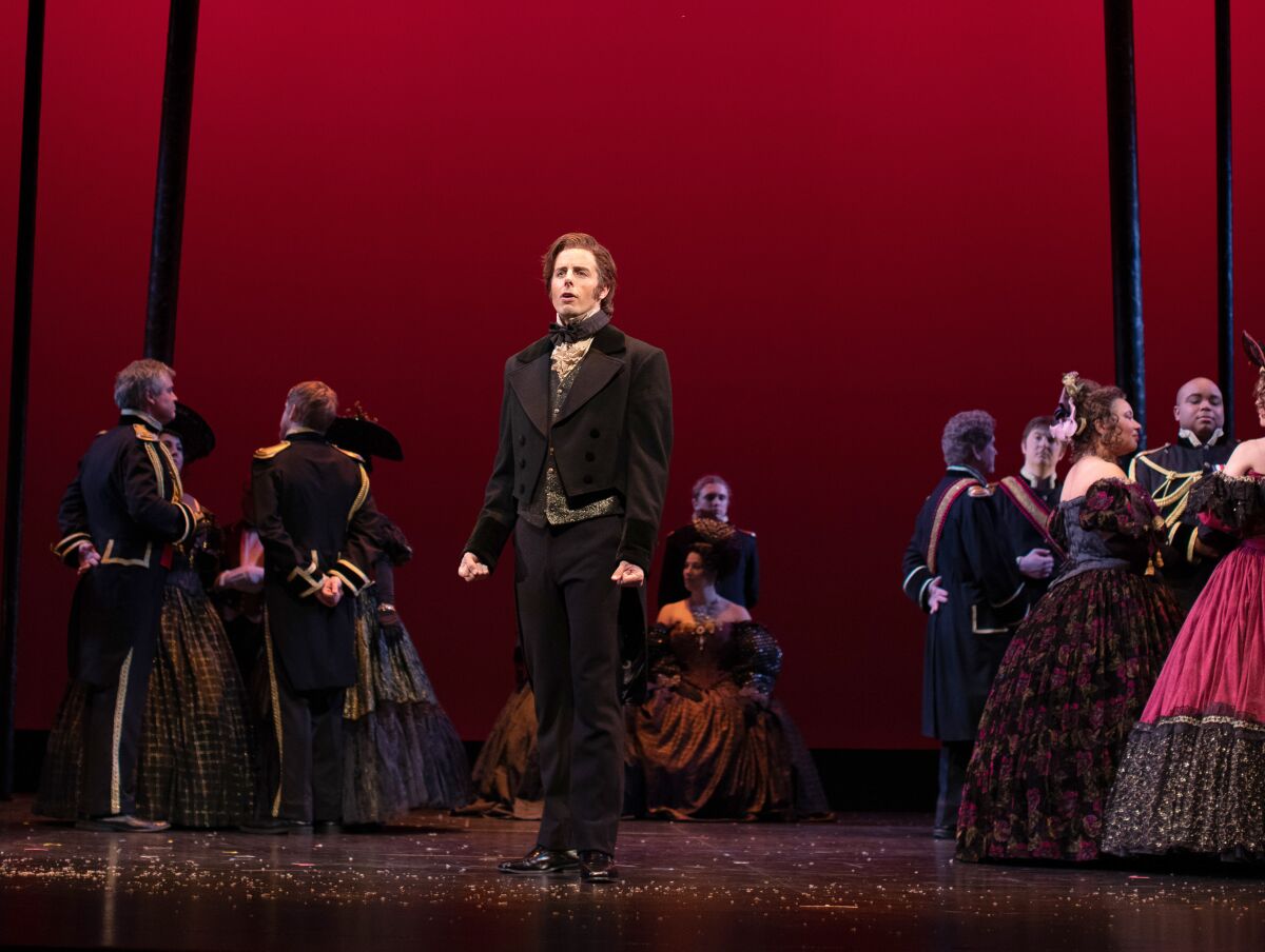 Lee Poulis sings the lead role in Opera Santa Barbara's 2019 production of Tchaikovsky's "Eugene Onegin."