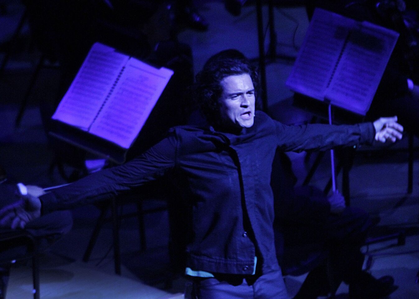 Orlando Bloom as Romeo in a scene from "Romeo & Juliet" as Gustavo Dudamel conducts the Simón Bolívar Symphony Orchestra of Venezuela during Tchaikovsky Fest. MORE: Orlando Bloom, Joe Morton brighten TchaikovskyFest at Disney Hall REVIEW: Tchaikovsky on a grand scale