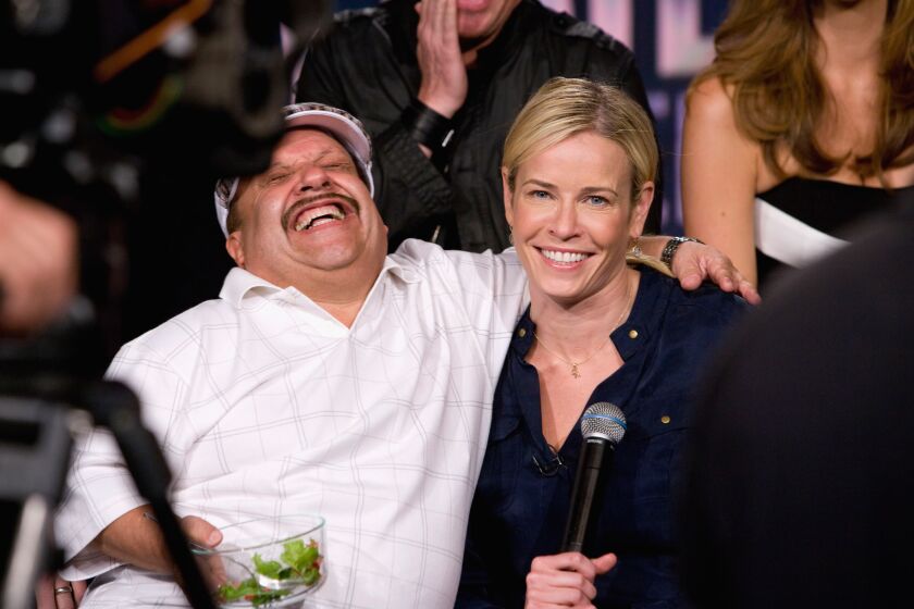 SYDNEY, AUSTRALIA - MARCH 8: In this handout image provided by Foxtel, Chuy Bravo appears on Chelsea Handler's late night talk show "Chelsea Lately", currently being filmed in Sydney, at Foxtel Studios on March 8, 2011 in Sydney, Australia. (Photo by Ben Symon/Foxtel via Getty Images)