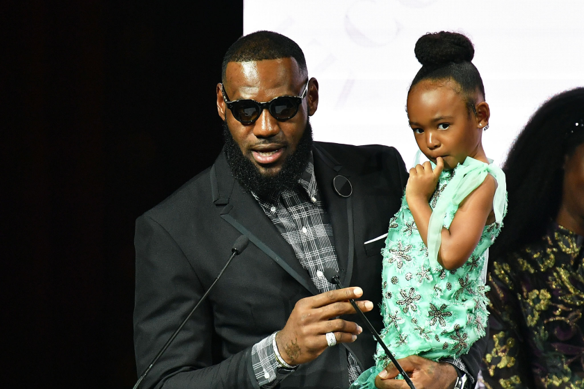 NEW YORK, NY - SEPTEMBER 04: Athlete LeBron James, recepient of Icon 360 Award and daughter Zhuri James.