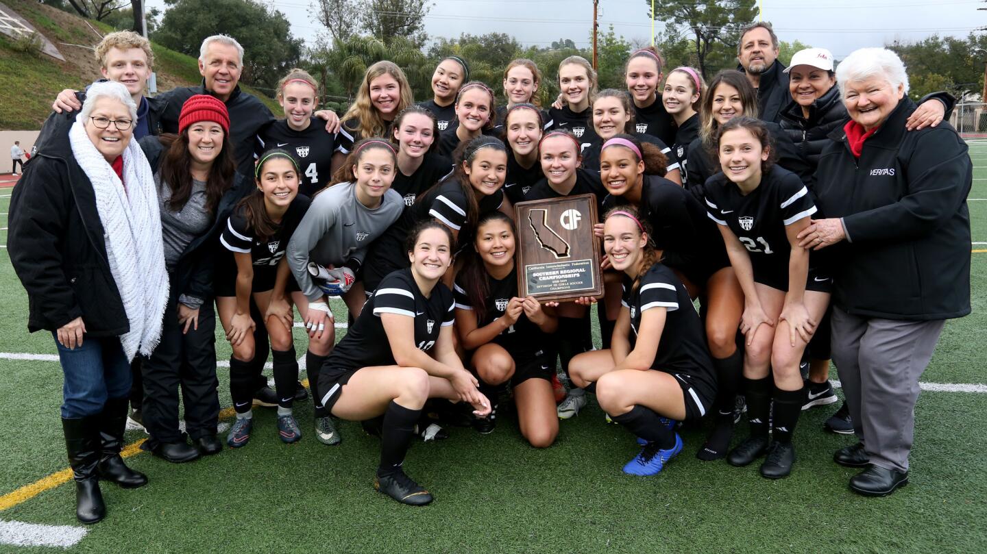 Flintridge Sacred Heart Academy soccer outlasted Culver City High School 3-0 to win the CIF State Division III Southern California Regional Championship game, at St. Francis High School in La Canada Flintridge on Saturday, March 2, 2019.