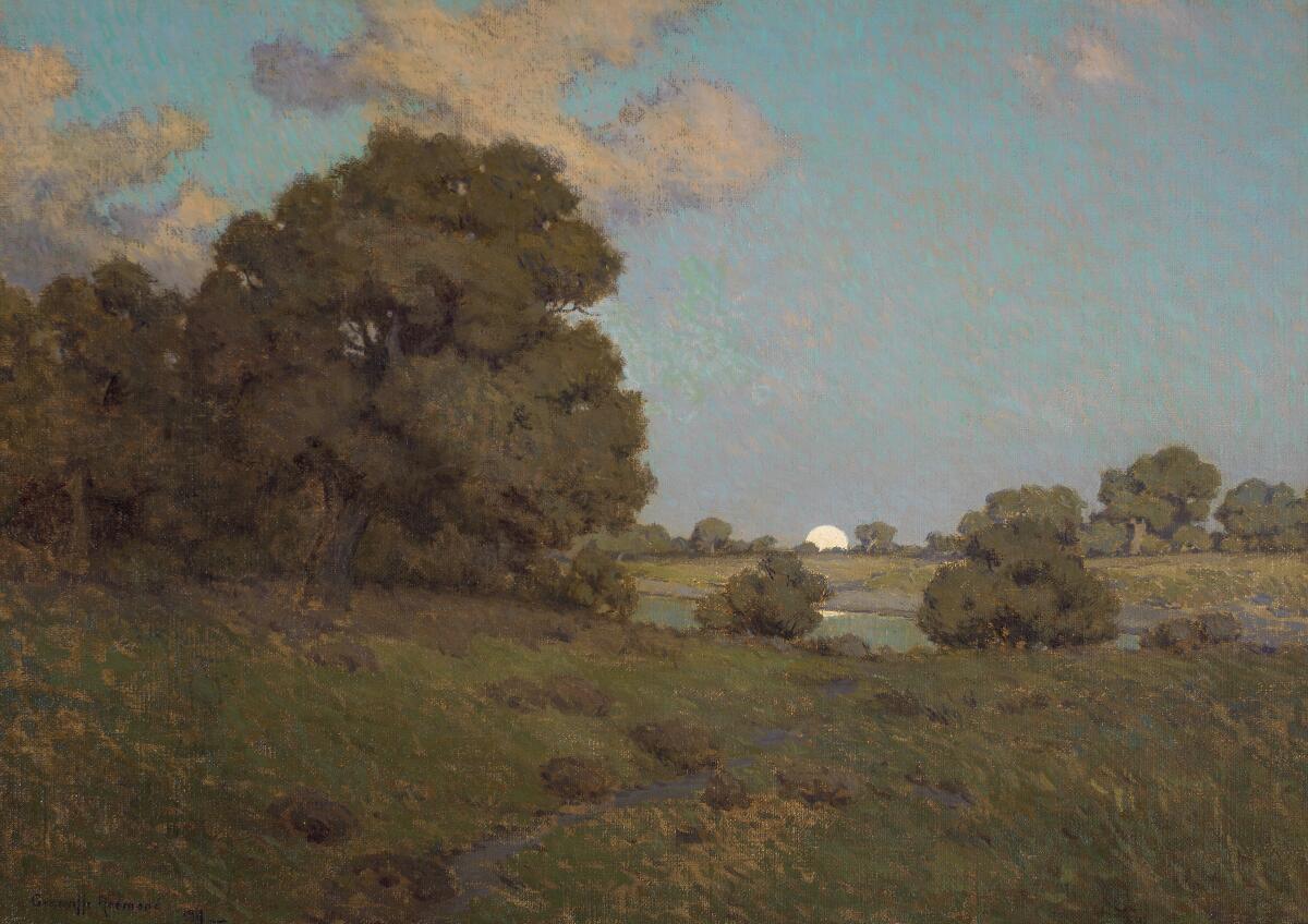 Granville Redmond, "Moonlight, San Mateo Salt Marshes," 1911, oil on canvas