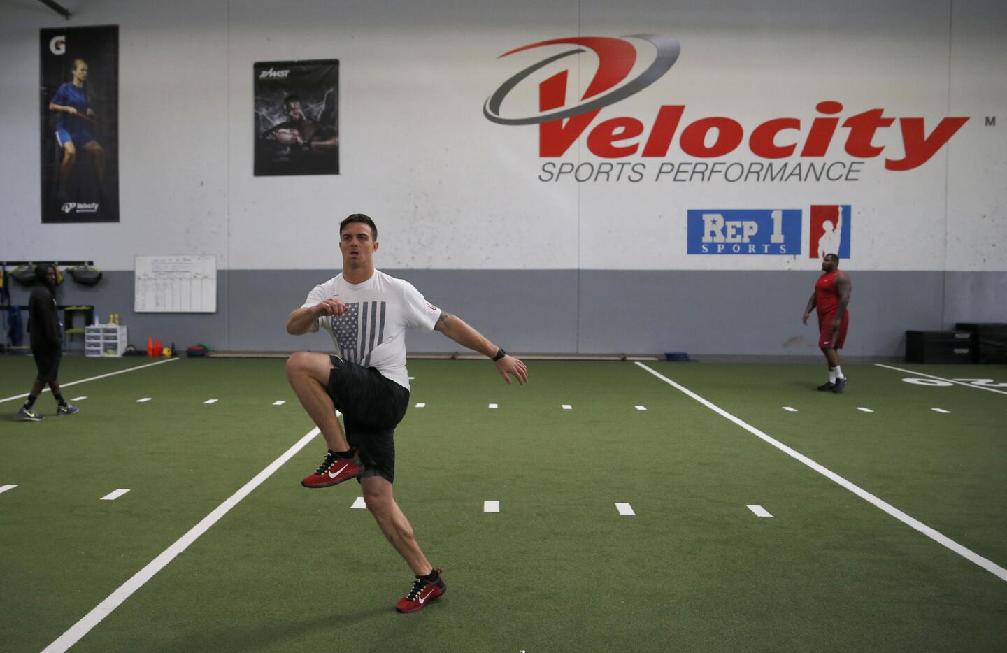 Chris Conte works out at Velocity Sports Performance.
